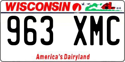 WI license plate 963XMC