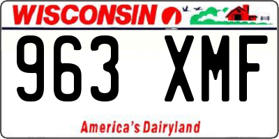 WI license plate 963XMF