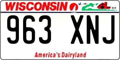 WI license plate 963XNJ