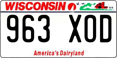 WI license plate 963XOD