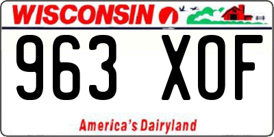 WI license plate 963XOF