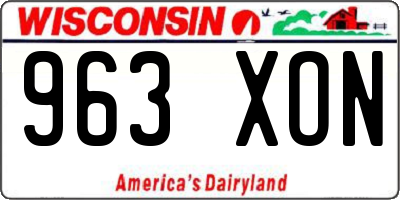 WI license plate 963XON