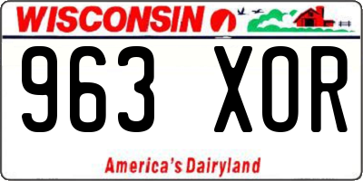 WI license plate 963XOR