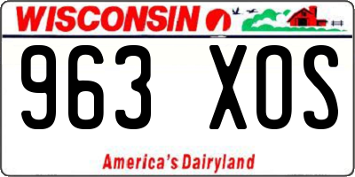 WI license plate 963XOS
