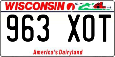 WI license plate 963XOT