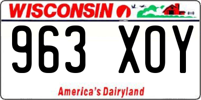 WI license plate 963XOY