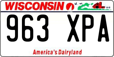 WI license plate 963XPA