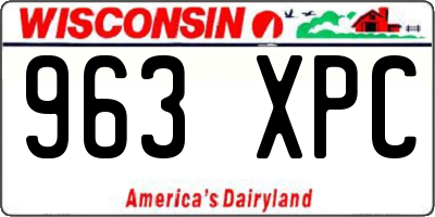 WI license plate 963XPC