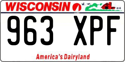 WI license plate 963XPF