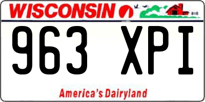 WI license plate 963XPI