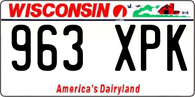 WI license plate 963XPK