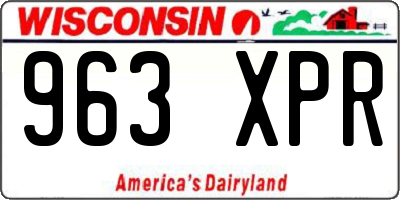 WI license plate 963XPR