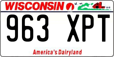 WI license plate 963XPT