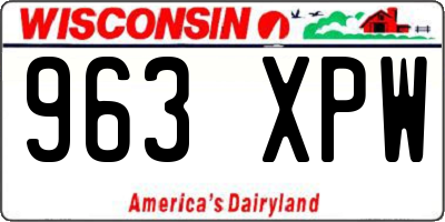 WI license plate 963XPW
