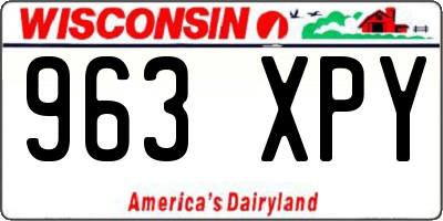 WI license plate 963XPY