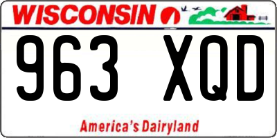 WI license plate 963XQD