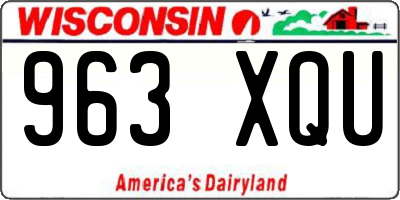 WI license plate 963XQU