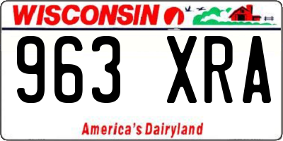 WI license plate 963XRA