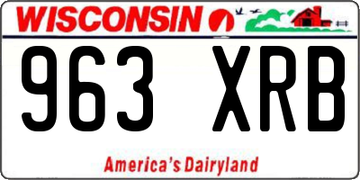 WI license plate 963XRB