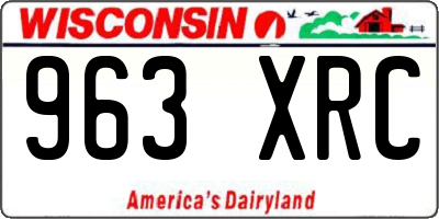 WI license plate 963XRC