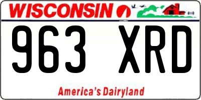 WI license plate 963XRD