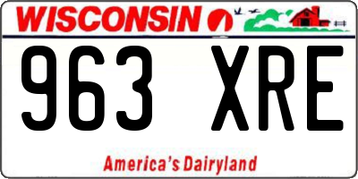 WI license plate 963XRE