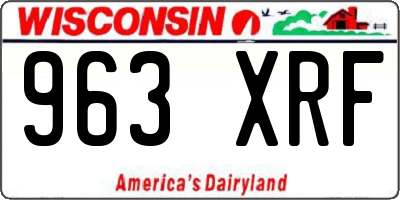WI license plate 963XRF
