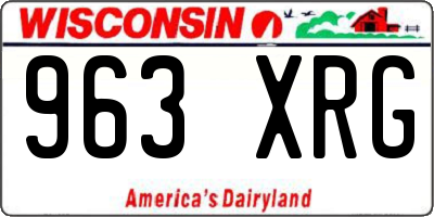 WI license plate 963XRG