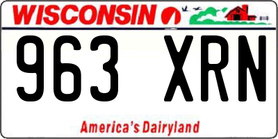 WI license plate 963XRN