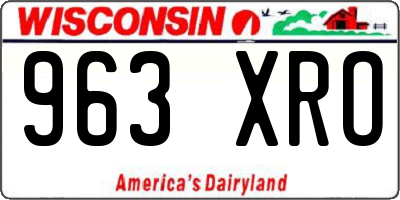 WI license plate 963XRO