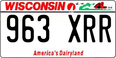 WI license plate 963XRR