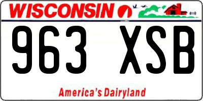 WI license plate 963XSB