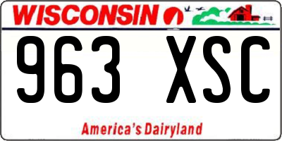 WI license plate 963XSC
