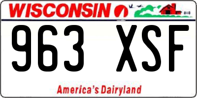 WI license plate 963XSF