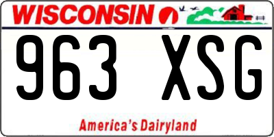 WI license plate 963XSG