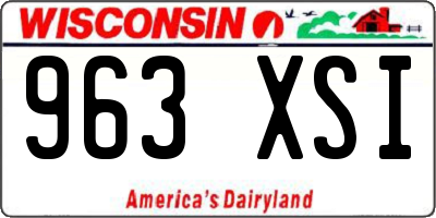 WI license plate 963XSI