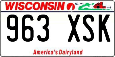 WI license plate 963XSK