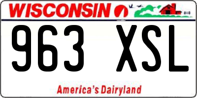 WI license plate 963XSL