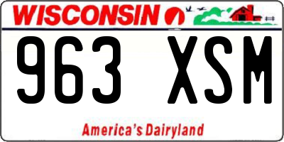 WI license plate 963XSM