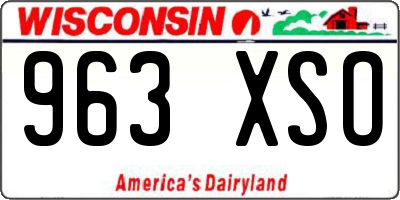 WI license plate 963XSO