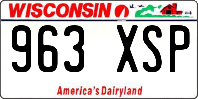 WI license plate 963XSP