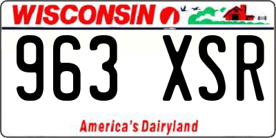 WI license plate 963XSR