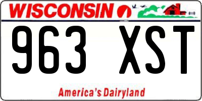 WI license plate 963XST