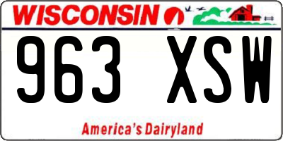 WI license plate 963XSW