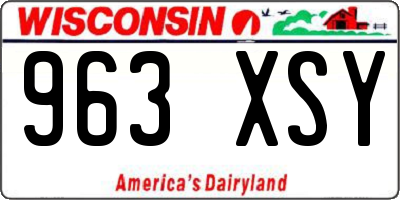 WI license plate 963XSY
