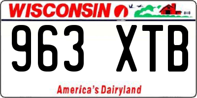 WI license plate 963XTB