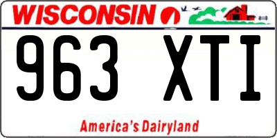 WI license plate 963XTI