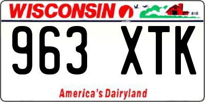 WI license plate 963XTK