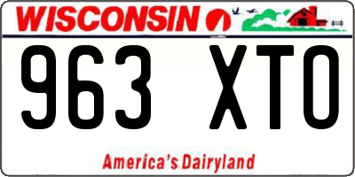 WI license plate 963XTO