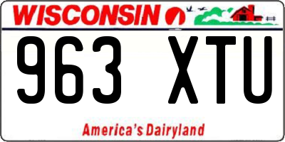 WI license plate 963XTU